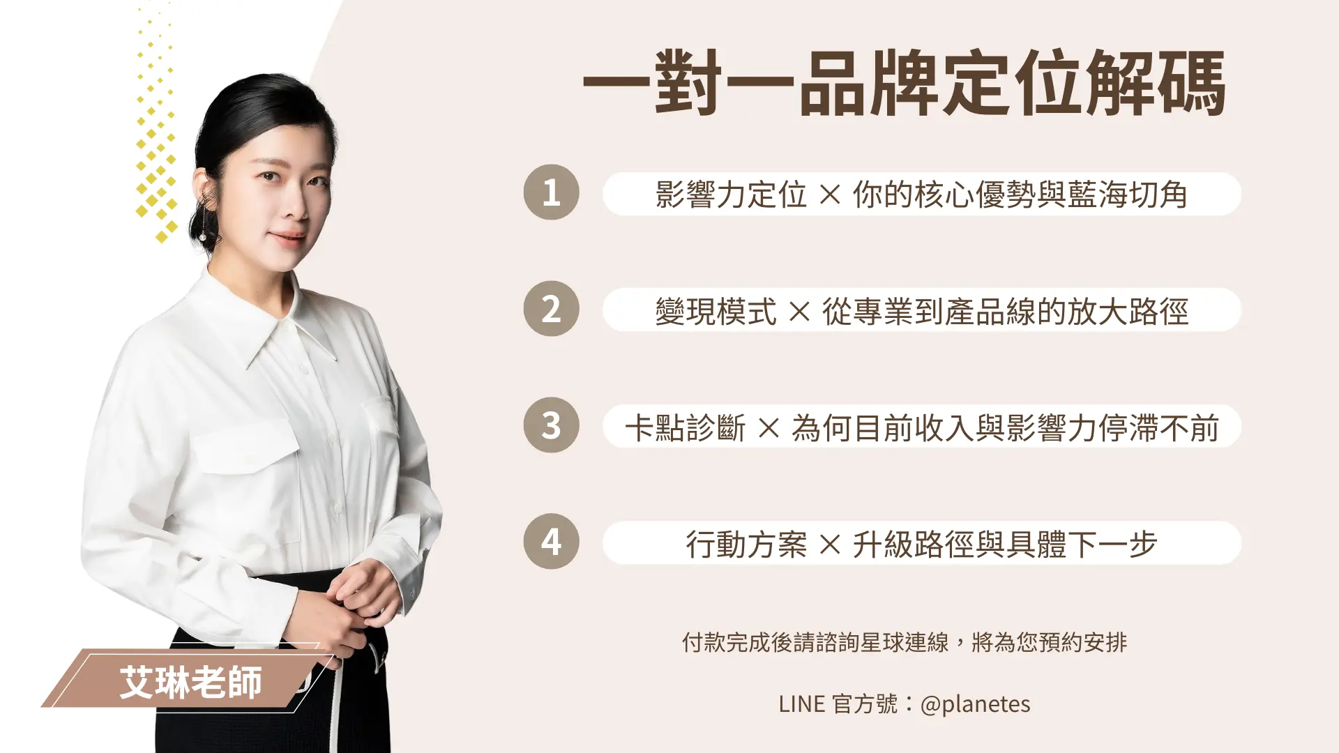 艾琳一對一品牌定位解碼—即戰力版 